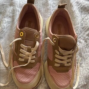 Michael Kors Blush and Beige Mesh Sneakers